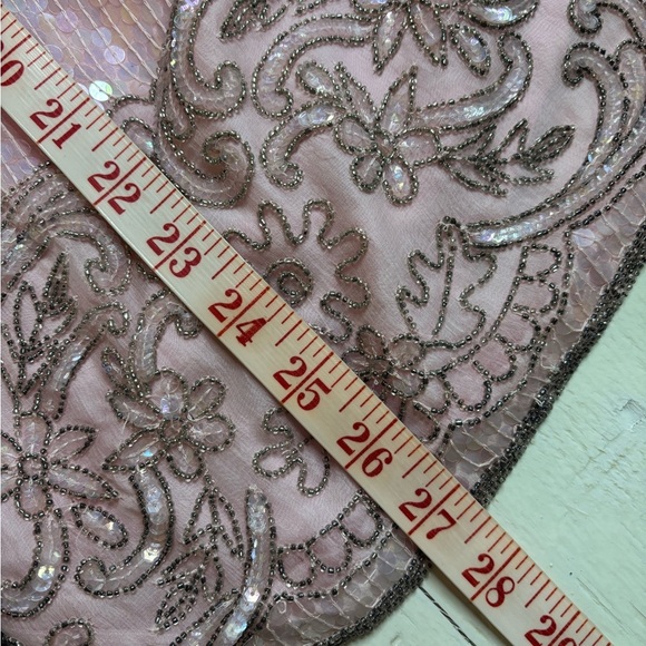 Talbots Joan Leslie Pink Silk Sequins Beaded Top Blouse Formal Size XL Vintage - Picture 5 of 8